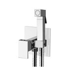 Photo: Wall-mounted mixer with a bidet shower, square, chrome
