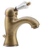 Photo: KIRKÉ CRYSTAL basin mixer tap lever crystal,with pop up waste, bronze