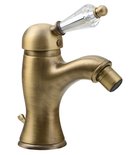 Photo: KIRKÉ CRYSTAL Bidet mixer tap lever crystal, with pop up waste, bronze