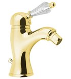 Photo: KIRKÉ CRYSTAL Bidet mixer tap lever crystal, with pop up waste, gold