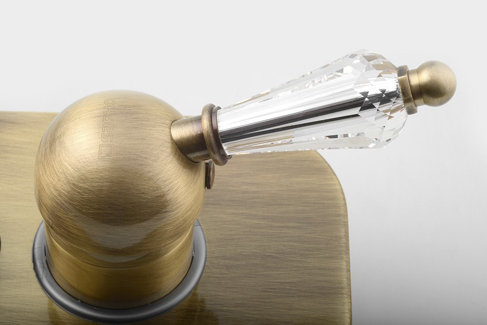 Sapho KIRKÉ CRYSTAL podomítková sprchová baterie, 2 výstupy, páčka krystal, bronz KI42KB