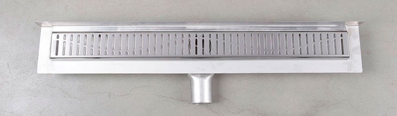 Gelco MANUS ONDA nerezový podlahový žlab s roštem, ke stěně, L-1250, DN50 GMO28