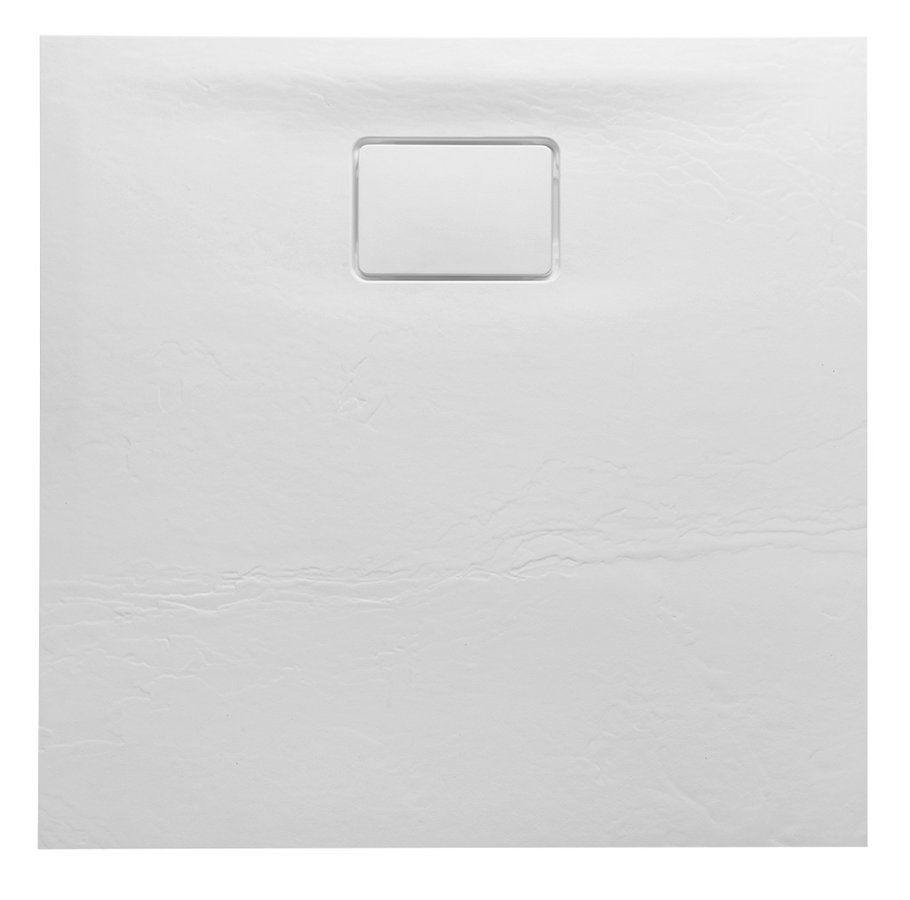 ACORA vanička z litého mramoru, čtverec 80x80x2,7cm, bílá, dekor kámen AC001