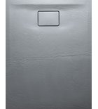 Photo: ACORA shower tray, cast marble, 100x80x2,9cm, rectangle, grey, stone decor