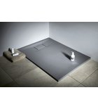 Photo: ACORA sprchová vanička,litý mramor,obdĺžnik 120x80x2,9cm, šedá,dekor kameň