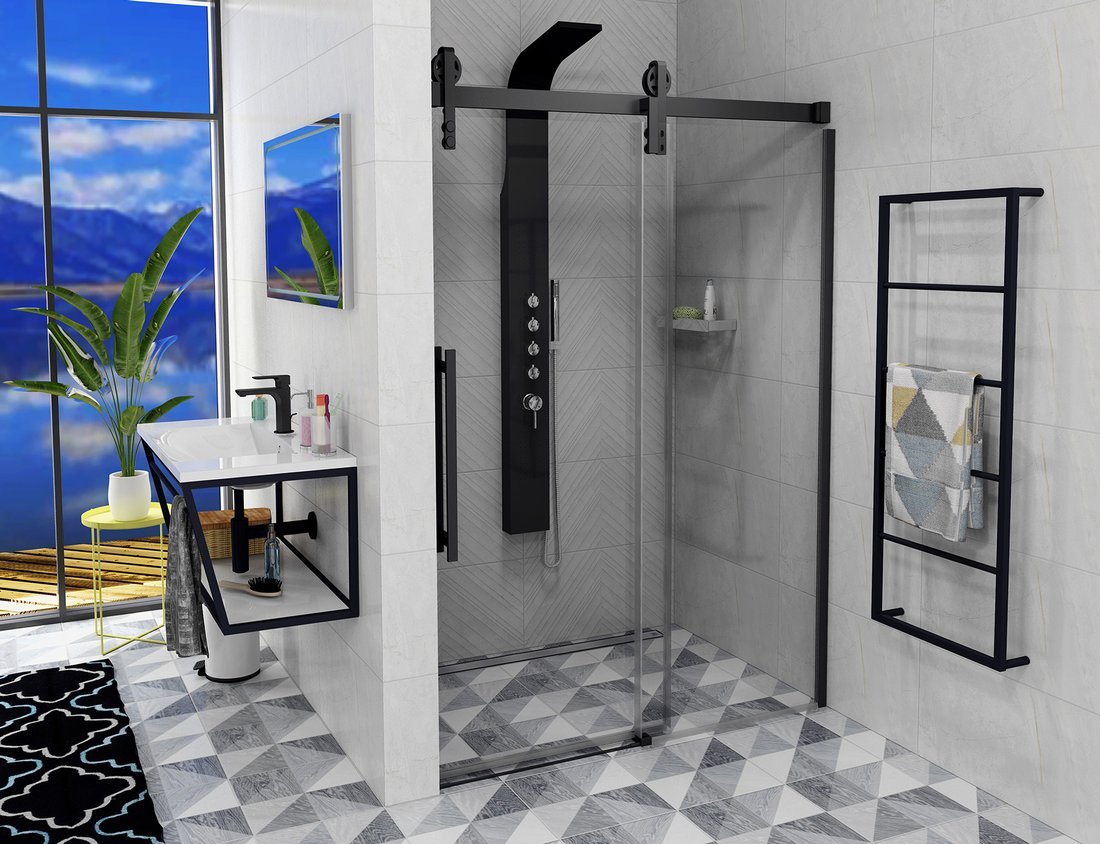 VOLCANO BLACK sprchové dveře 1300 mm, čiré sklo GV1413