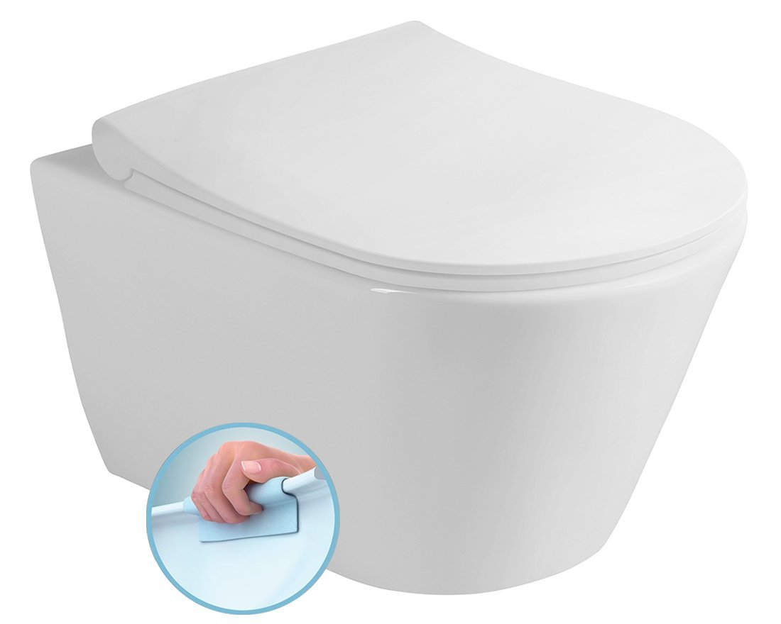 AVVA závěsná WC mísa Rimless, 35,5x53 cm, bílá 100314