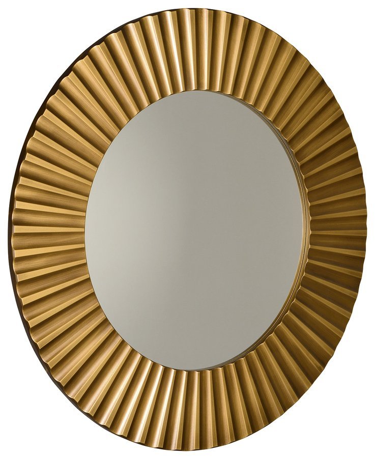 PRIDE kulaté zrcadlo v dřevěném rámu ø 90cm, bronz PD904