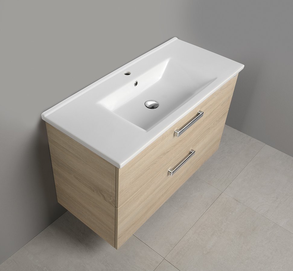 Aqualine VEGA umyvadlová skříňka 97x60x43,8cm, 2x zásuvka, dub platin VG903