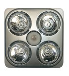 Photo: Stropní koupelnový infrazářič s osvětlením a ventilátorem, 1240 W, stříbrná
