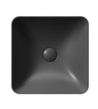 Photo: SAND/NUBES counter top ceramic washbasin 38x38cm, black matt