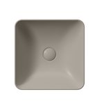 Photo: SAND/NUBES counter top ceramic washbasin 38x38cm, tortora matt