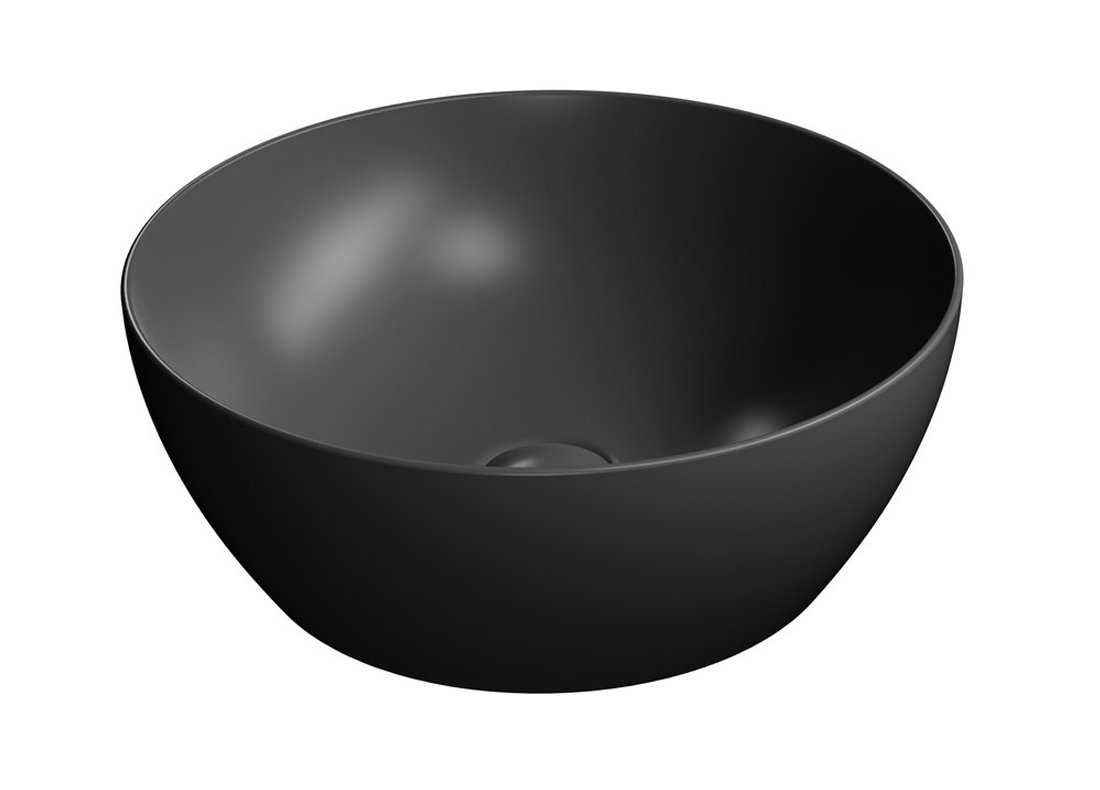 PURA keramické umyvadlo na desku průměr 42 cm, černá mat 885126