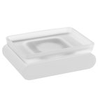 Photo: FLORI soap dish holder, frosted glass, white matt