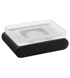 Photo: FLORI soap dish holder, frosted glass, black matt