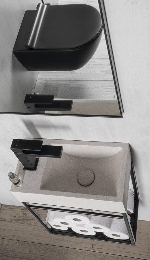 Sapho DIMY stojánková umyvadlová baterie bez výpusti, černá mat DM002BL