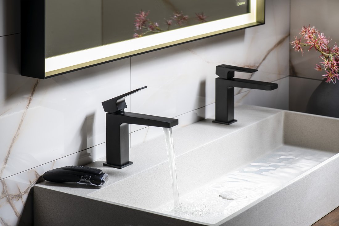 Sapho DIMY stojánková umyvadlová baterie bez výpusti, černá mat DM002BL