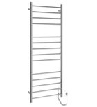 Photo: REDONDO electric towel radiator with timer, round, 600x1500 mm, 130 W, stainless steel