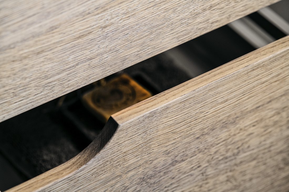 Sapho MEDIENA umyvadlová skříňka 56x51x48,5cm, bílá mat/dub graphite MD061