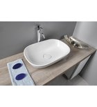 Photo: ERIDAN countertop washbasin including drain cover 50x35cm, cultured marble, white