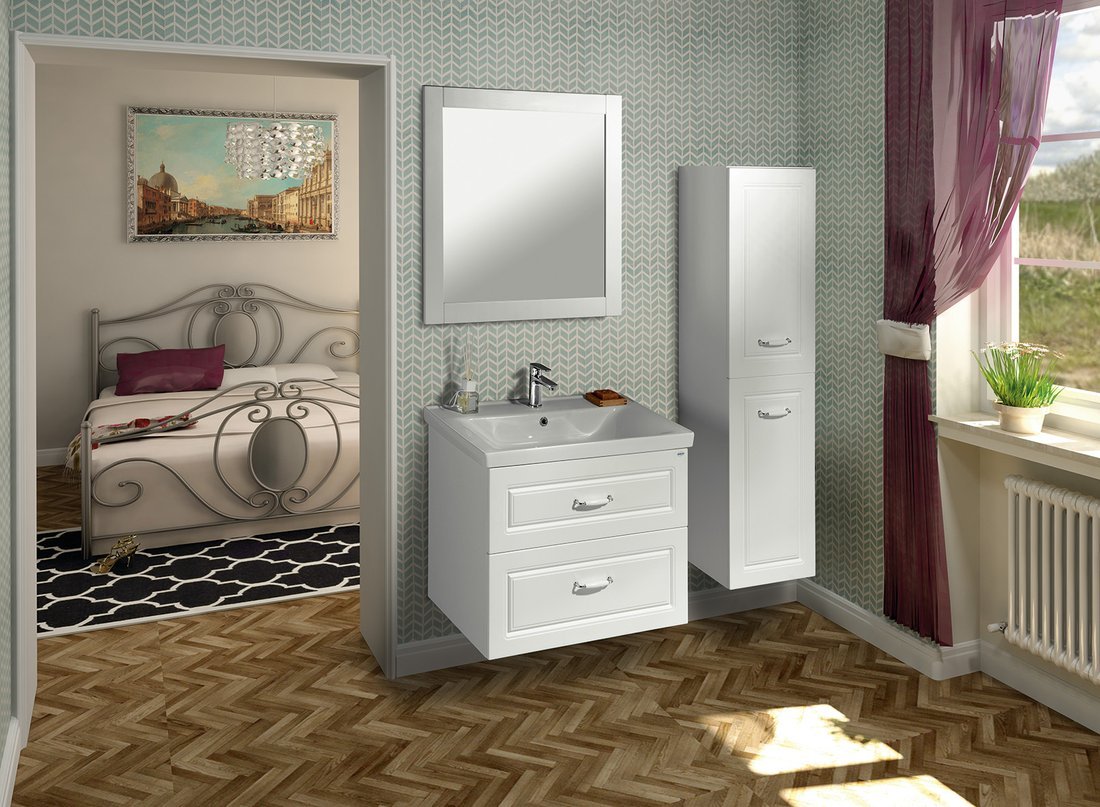 Aqualine FAVOLO umyvadlová skříňka 76,5x60x44,6cm, bílá mat FV280