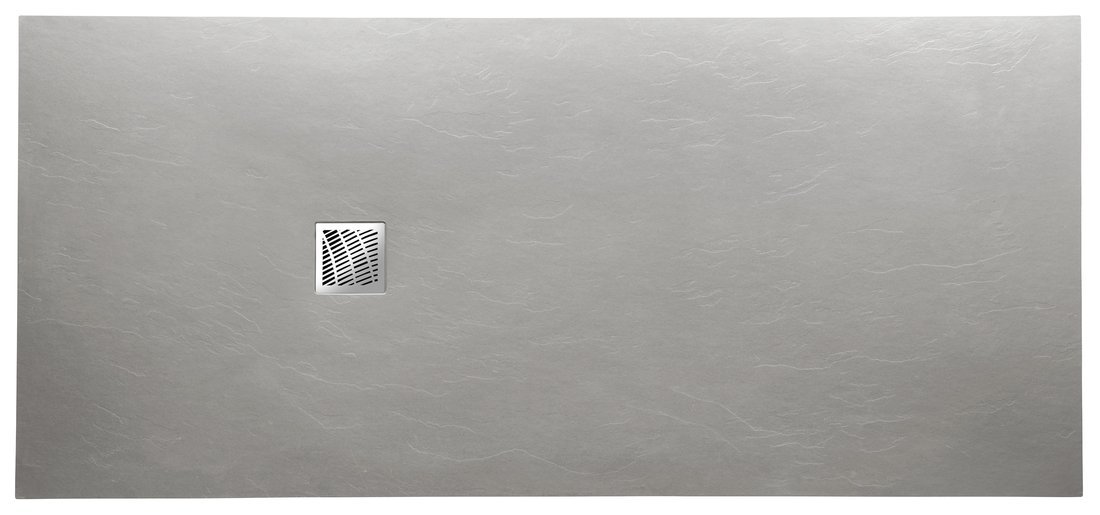 MITIA sprchová vanička z litého mramoru, obdélník 140x90x3 cm, šedá PMS14090