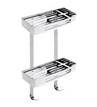 Photo: SMART 2-Tier Wire Corner Caddy, polished stainless steel