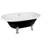 Photo: REGATA Freistehende Badewanne 175x85x61cm, Füße Chrom matt, schwarz/weiß