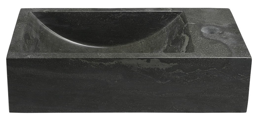 Sapho BLOK kamenné umývátko 40x22cm, baterie vpravo, antracit 2401-28
