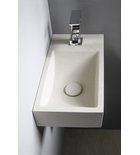 Photo: CREST R wall-hung concrete washbasin including waste, 40x22cm, white sandstone