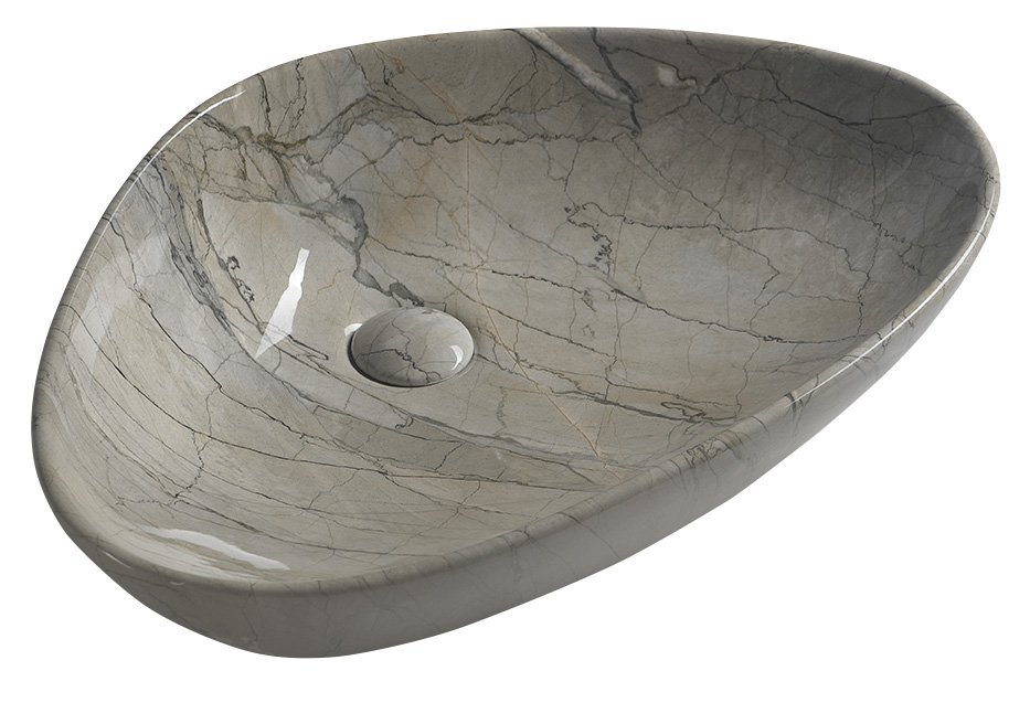 DALMA keramické umyvadlo na desku, 58,5x39 cm, grigio MM213