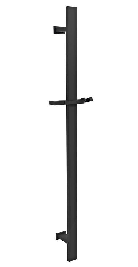 Sprchová tyč, posuvný držák, hranatá, 700 mm, černá mat SC415