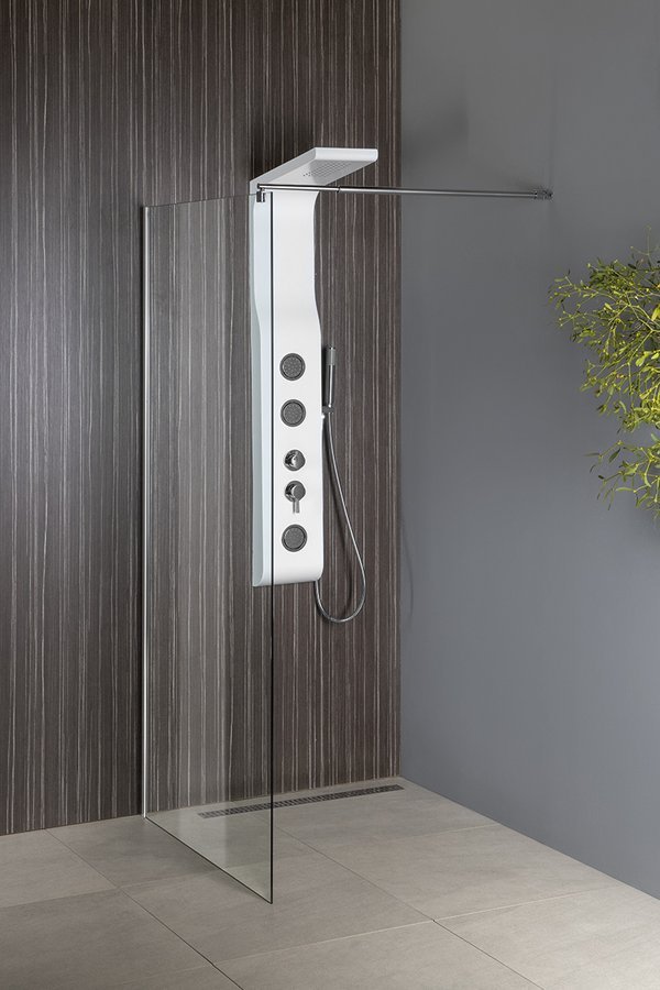 Aqualine WALK-IN zástěna jednodílná k instalaci na zeď, 700x1900 mm, sklo čiré WI071
