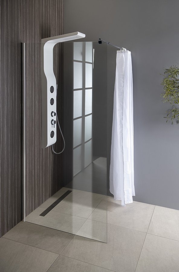 Aqualine WALK-IN zástěna jednodílná k instalaci na zeď, 700x1900 mm, sklo čiré WI071
