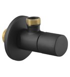 Photo: Rohový ventil s rozetou, guľatý, 1/2"x 3/8", čierna matná