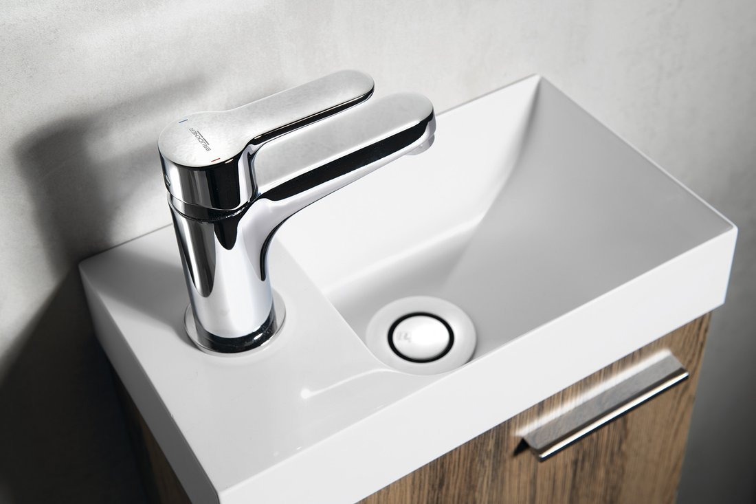 Bruckner SIEGER stojánková umyvadlová baterie bez výpusti, výška 126mm, chrom 914.001.1