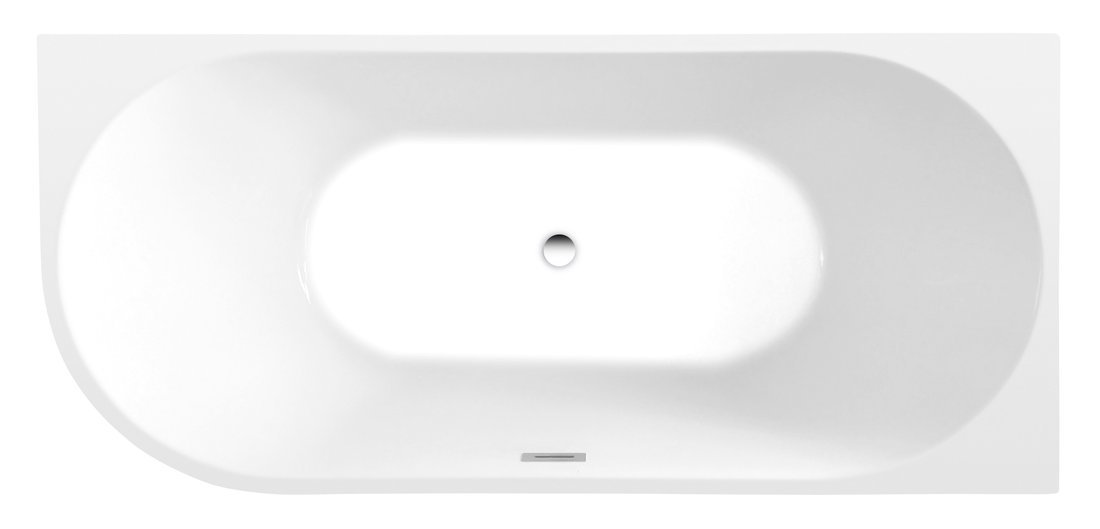 Aqualine TIBERA R rohová stojící vana, 170x80cm, bílá E1015