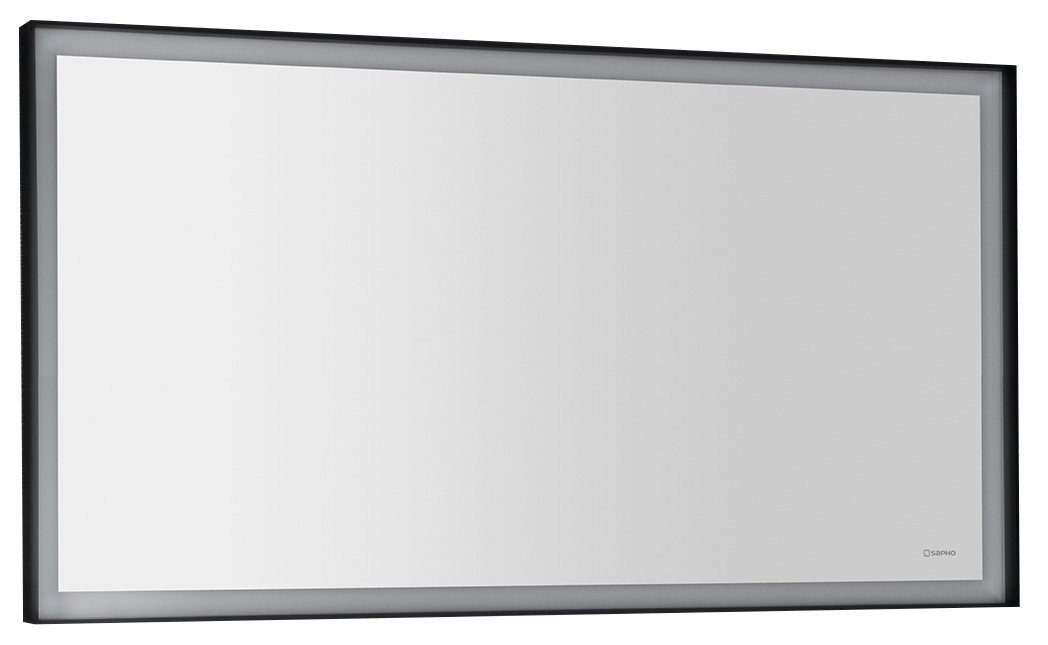 SORT LED podsvícené zrcadlo 120x70cm, černá mat ST120