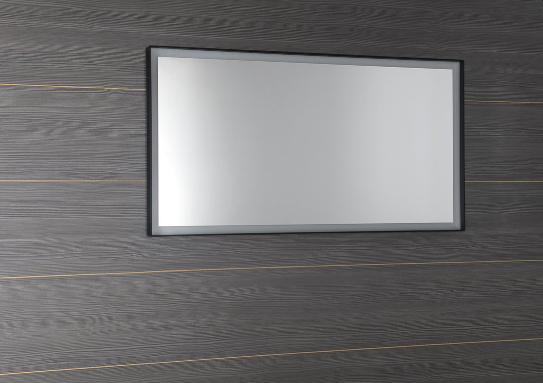 Sapho SORT zrcadlo s LED osvětlením 120x70cm, černá mat ST120