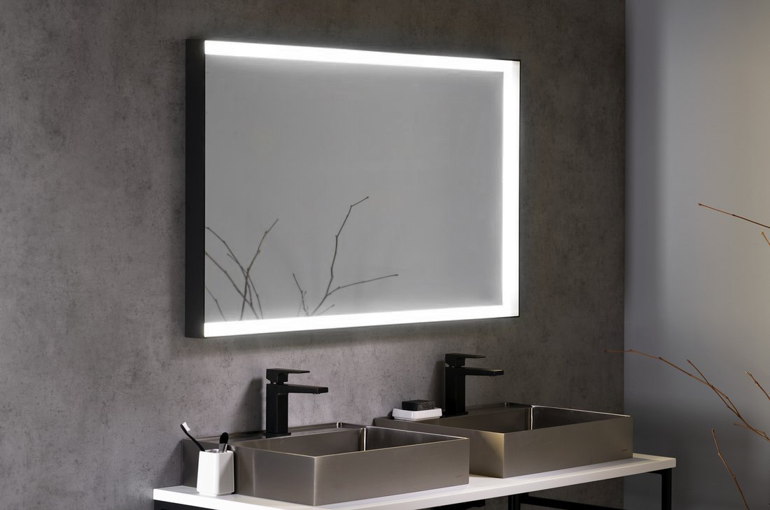 Sapho SORT zrcadlo s LED osvětlením 120x70cm, černá mat ST120