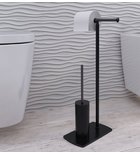 Photo: FLORIDA stojan s držiakom na toaletný papier a WC kefou, čierna matná