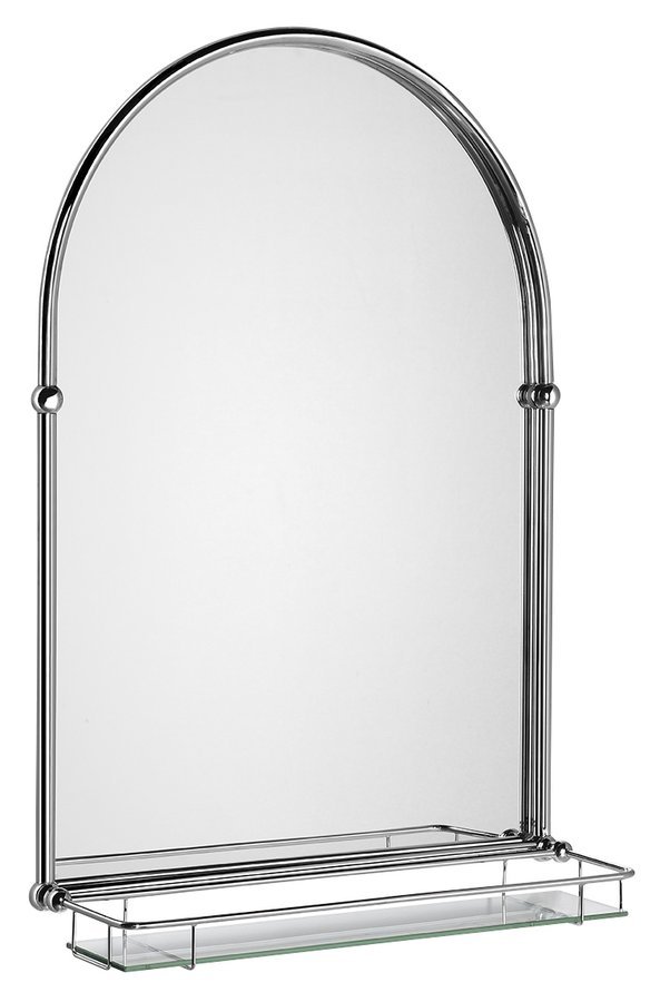 TIGA zrcadlo 48x67cm, skleněná polička, chrom HZ202