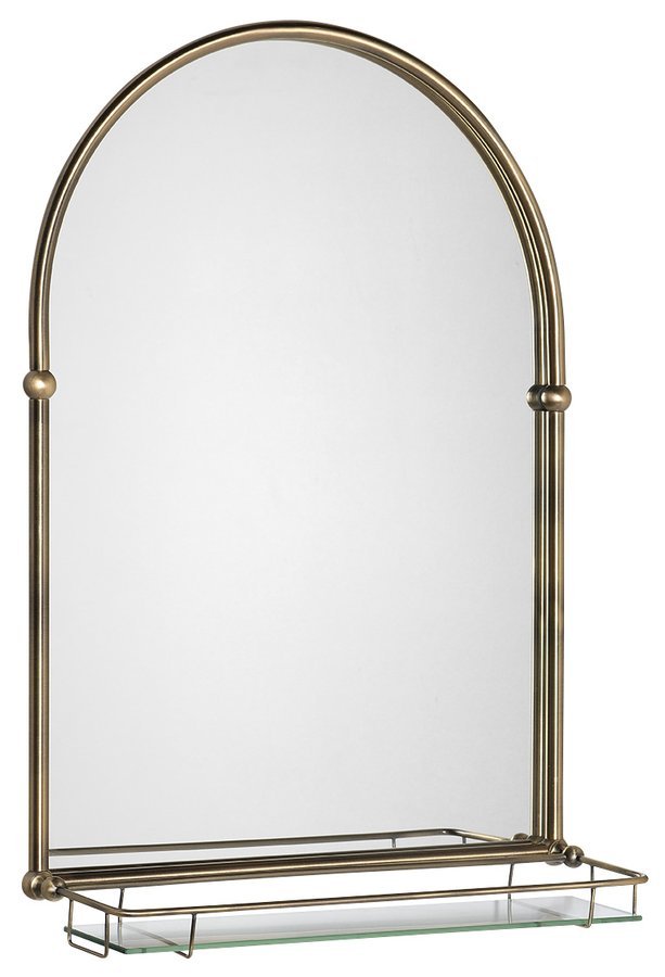 TIGA zrcadlo 48x67cm, skleněná polička, bronz HZ206