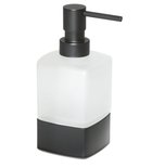 Photo: LOUNGE freestanding soap dispenser, 280 ml, frosted glass, black matt