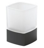 Photo: LOUNGE Freestanding Toothbrush Holder, black/frosted glass