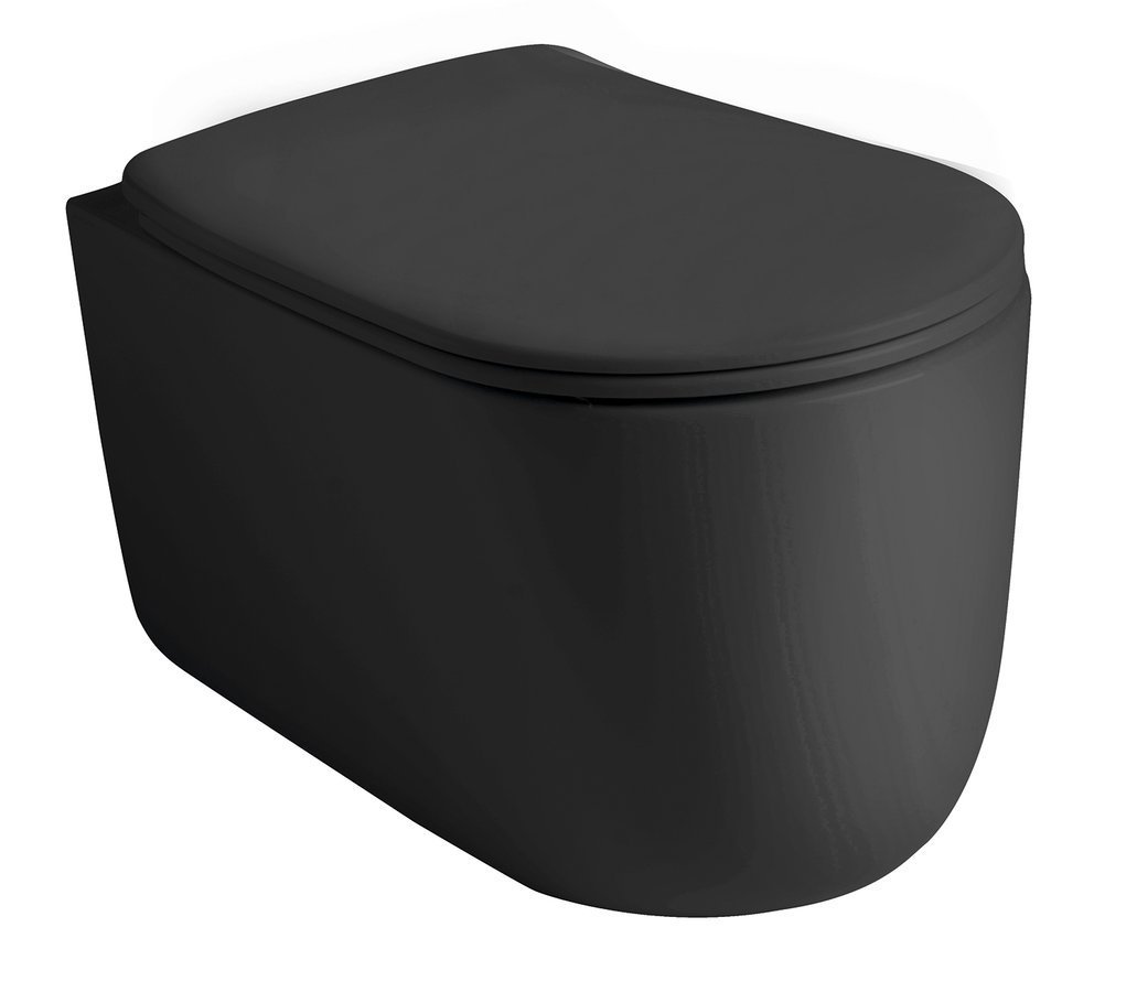 Kerasan NOLITA WC sedátko, SLIM, Soft Close, černá mat 539131