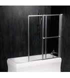 Photo: OLBIA Folding Bath Screen, (W) 1230mm, silver/clear glass