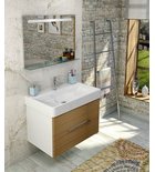 Photo: Bathroom set MEDIENA 77, white matt/oak natural