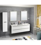 Photo: Koupelnový set WAVE 150, dvojumyvadlo, bílá/dub stříbrný