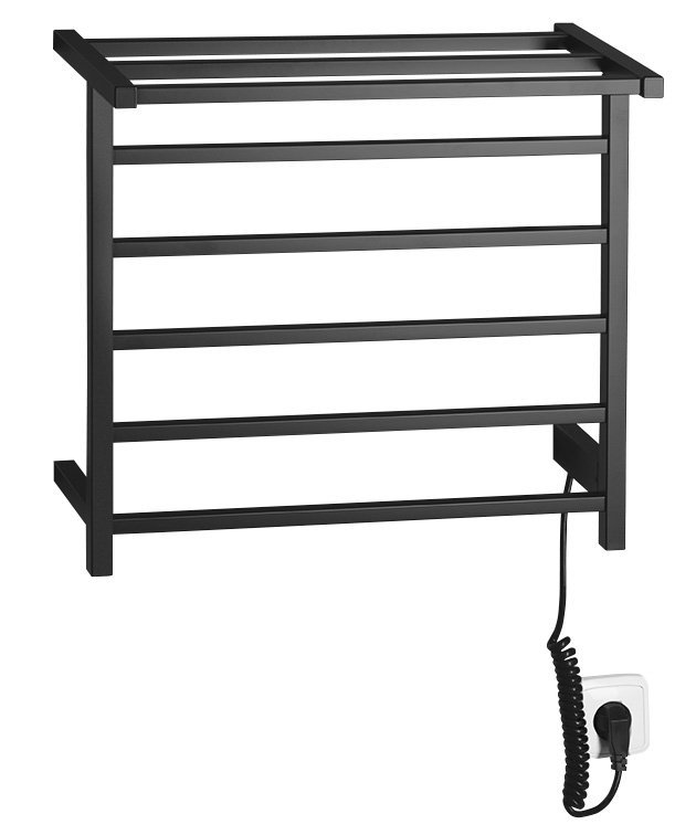 ELZOR elektrický sušiak uterákov 500x470 mm, 60 W, čierna mat